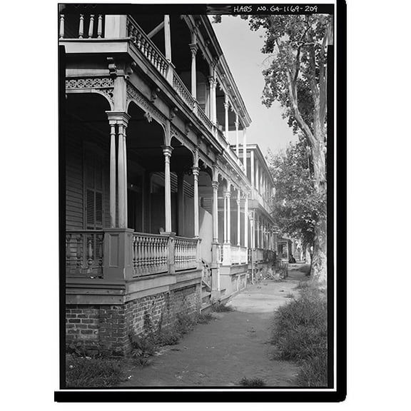 Historic Print, Savannah Victorian Historic District, Bounded by Gwinnett, East Broad, West Broad Street, Savannah, Chatham County, GA - 208, 16" x 20"