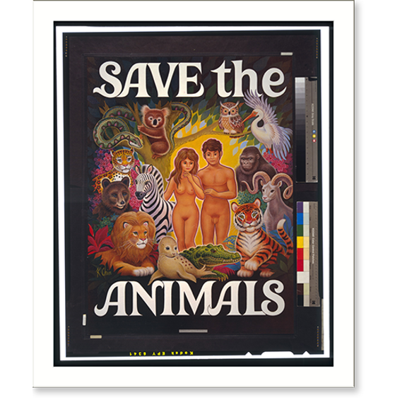 Historic Print, Save the animals, 16" x 20"