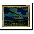 Historic Print, Save time by night services. Southhampton. Havre