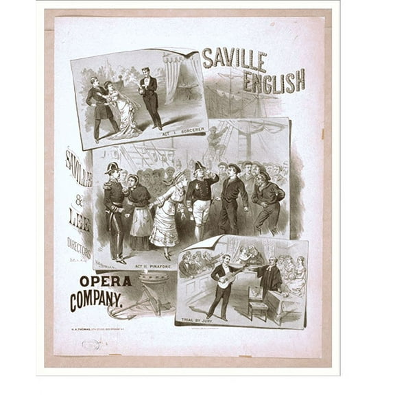 Historic Print, Saville English Opera Company - 2, 16" x 20"