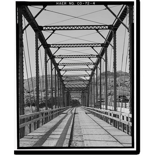 Historic Print, Saxton Bridge, Spanning Gunnison River on Delta County Road 650R, Delta vicinity