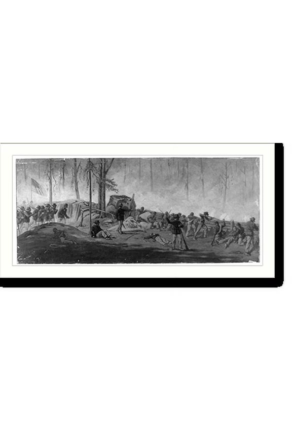 Historic Print, Scene behind the breastworks on Culps Hill, morning of July 3rd 1862, 18" x 24"