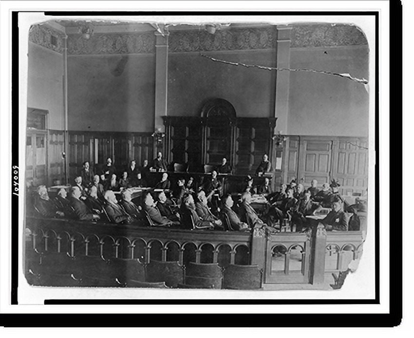 Historic Print, [Scene in courtroom, Morrison Will case at Richmond