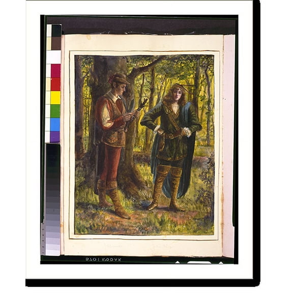 Historic Print, [Scene from Shakespeare's As you like it, showing George Alexander and Julia Neilson standing in forest], 16" x 20"
