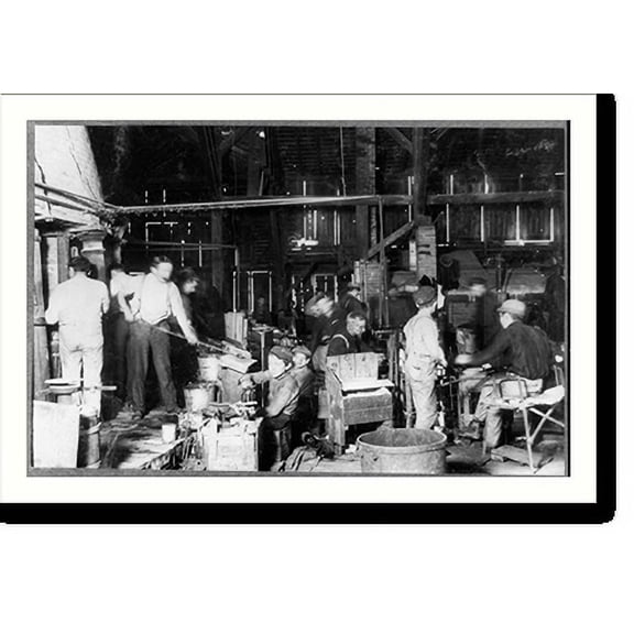 Historic Print, Scene in Woodbury Bottle Works. They work nights. Location: Woodbury, New Jersey., 16" x 20"