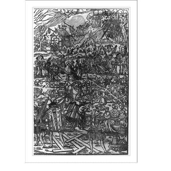 Historic Print, [Scene of drinking, card playing, romance, suicide, etc., leading to Hell], 16" x 20"