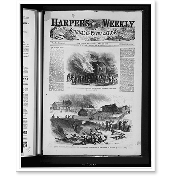 Historic Print, Scenes in Memphis, Tennessee, during the riot, 16" x 20"