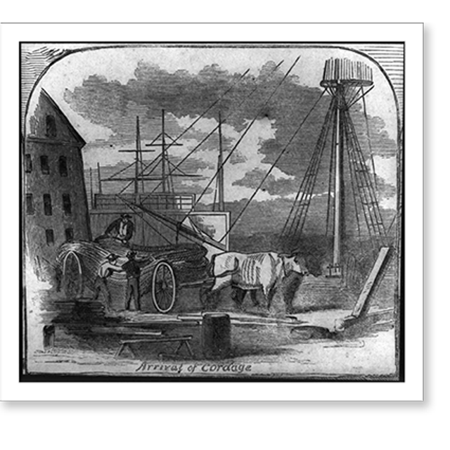 Historic Print, Scenes in the Brooklyn NavyYard Gunboat on the Stocks