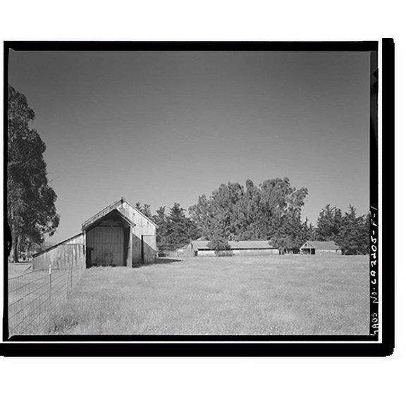 Historic Print, Schlake Ranch, New Barn, 2300 East Washington Street, Petaluma, Sonoma County, CA, 18" x 24"