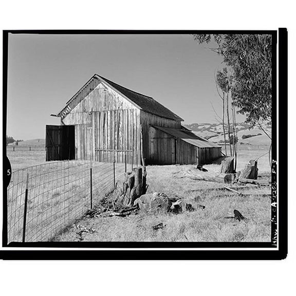 Historic Print, Schlake Ranch, New Barn, 2300 East Washington Street, Petaluma, Sonoma County, CA - 3, 18" x 24"