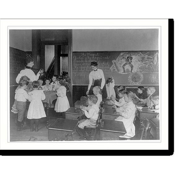 Historic Print, [Science classroom scene - 7 or 8 year-olds studying the magnet, 8th Division, Washington, D.C.], 16" x 20"