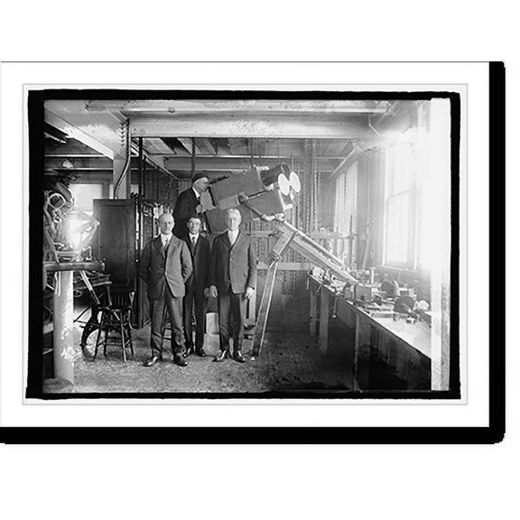 Historic Print, Scientists of Naval Observation with special camera to photograph eclipse of sun, 1/7/25, 18" x 24"