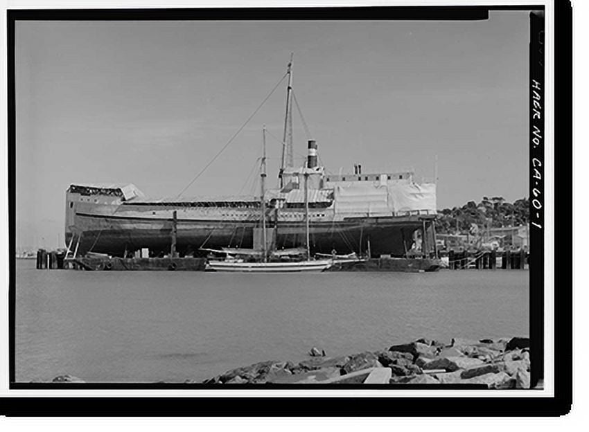 Historic Print, Scow Schooner ALMA, Hyde Street Pier, San Francisco