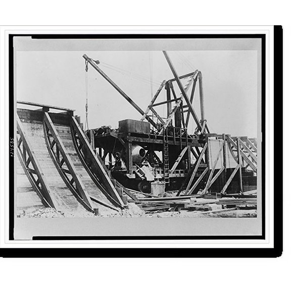 Historic Print, [Sea wall construction site, Galveston, Texas], 18" x 24"