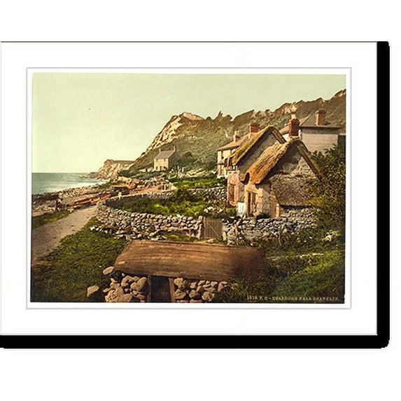Historic Print, Searshore near Shanklin Isle of Wight England, 16" x 20"