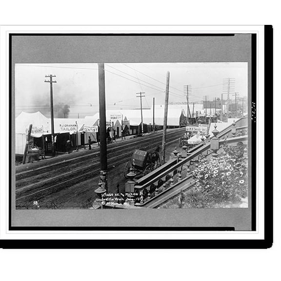 Historic Print, Second Ave. and Marion St., Seattle, Wash., July 1889, 18" x 24"