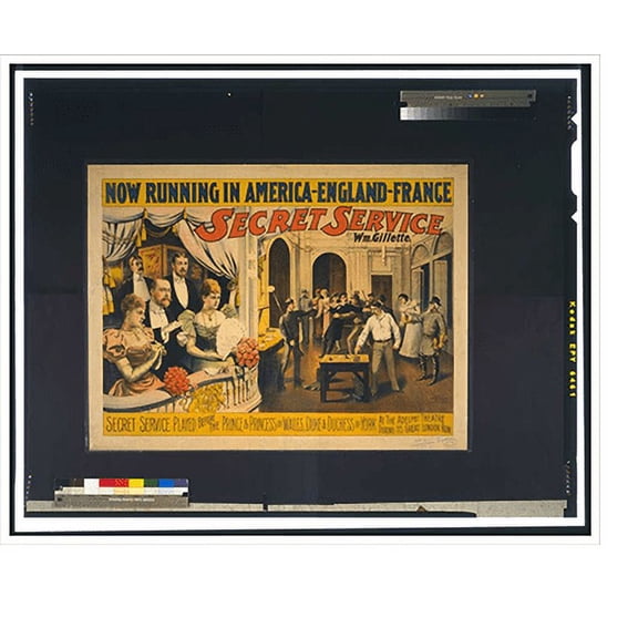 Historic Print, Secret service by Wm. Gillette., 16" x 20"