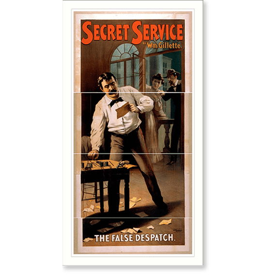 Historic Print, Secret service by Wm. Gillette. - 6, 18" x 24"