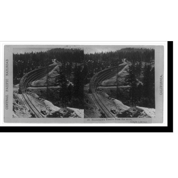 Historic Print, Secrettown Trestle from the west. Length 1100 feet, 18" x 24"