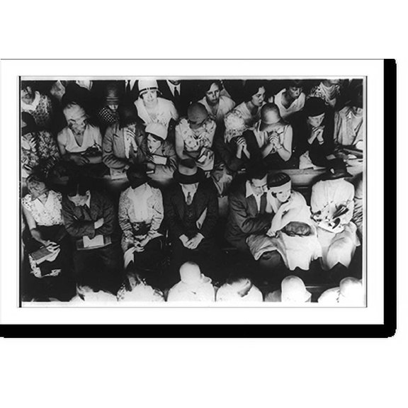 Historic Print, [Section of the crowd at Wimbledon watching the tennis match between Betty Nuthall and Miss Elizabeth Ryan], 16" x 20"