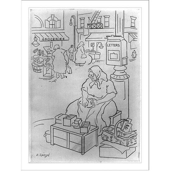 Historic Print, Selling candles, 16" x 20"