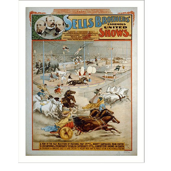 Historic Print, Sells Brothers' Enormous Shows - 2, 18" x 24"