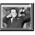 thumbnail image 1 of Historic Print, [Sen. Robert Byrd, half-length portrait, arms in air stretching at the conclusion of his 21 hour 8 minute civil rights filibuster in the Senate], 16" x 20", 1 of 3