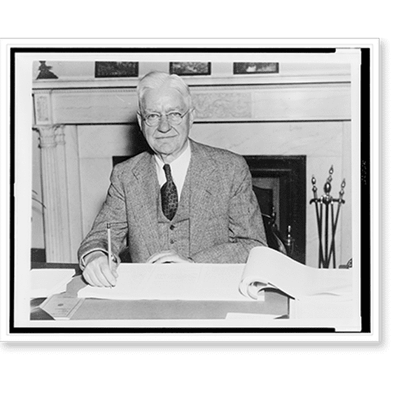 Historic Print, [Senator Alfred E. Reames, half-length portrait, seated at desk, facing front], 16" x 20"