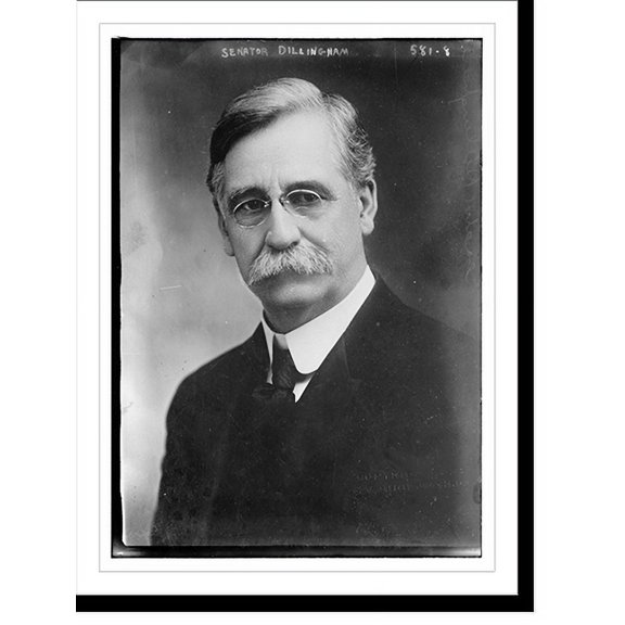 Historic Print, Senator Dillingham, portrait bust, 18" x 24"
