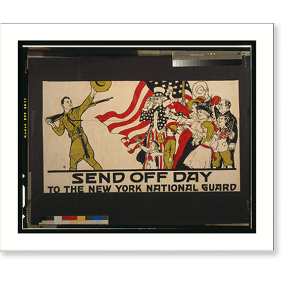 Historic Print, Send off day to the New York National Guard, 16" x 20"