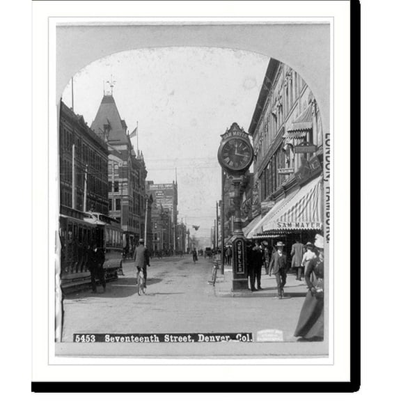 Historic Print, Seventeenth St., Denver, Colo., 16" x 20"