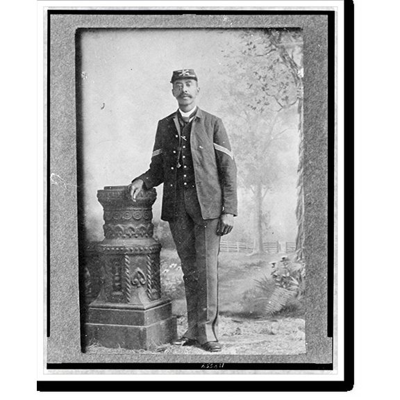 Historic Print, [Sgt. John Denny, full-length portrait, standing, facing front], 16" x 20"