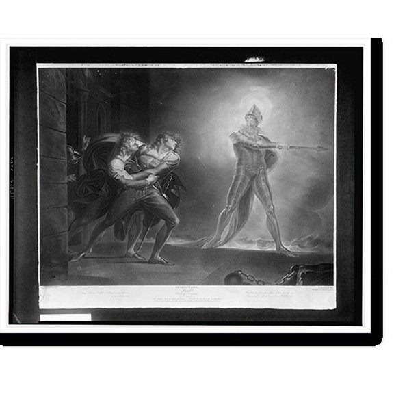 Historic Print, Shakespeare. Hamlet. Prince of Denmark.painted by H. Fuseli R.A. ; engraved by R. Thew., 16" x 20"