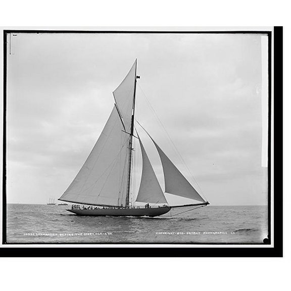 Historic Print, Shamrock I before the start - 2, 16" x 20"