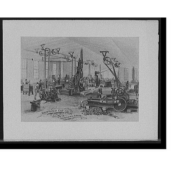 Historic Print, Sheffield Car Co. works, forging shop, 18" x 24"
