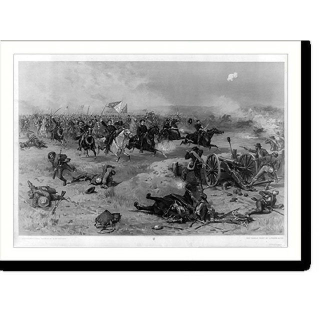 Historic Print, Sheridan's final charge at Winchester.Thulstrup ; fac