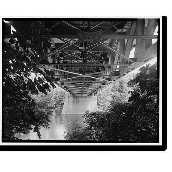 Historic Print, Shetucket River Deck-Truss Bridge, Spanning Shetucket River at Route 169, Norwich, New London County, CT - 6, 16" x 20"