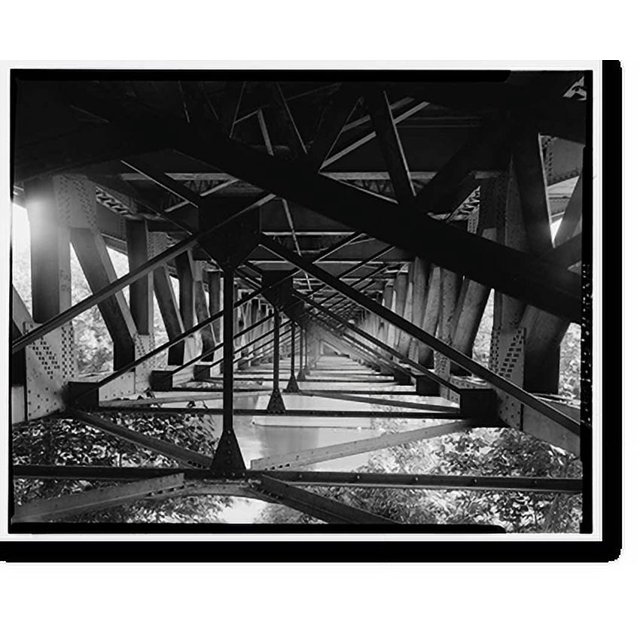Historic Print, Shetucket River DeckTruss Bridge, Spanning Shetucket