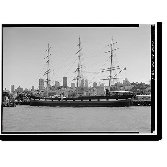Historic Print, Ship BALCLUTHA, 2905 Hyde Street Pier, San Francisco, San Francisco County, CA, 18" x 24"