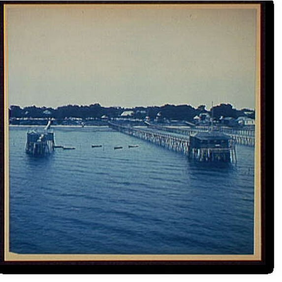 Historic Print, Shore Line at Bay St. Louis, Miss. - 2, 16" x 20"