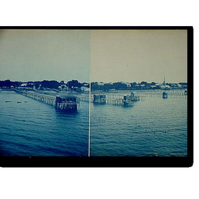 Historic Print, Shore Line at Bay St. Louis, Miss. 7, 16" x 20