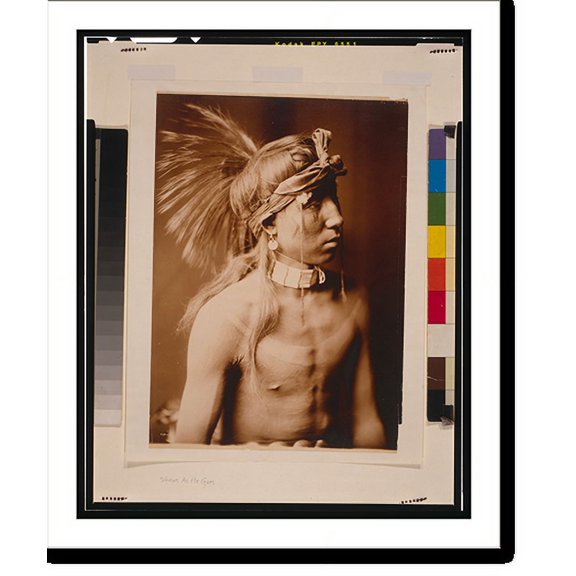 Historic Print, [Shows As He Goes, half-length portrait, facing right, bare chested] - 3, 18" x 24"