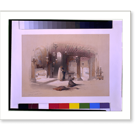Historic Print, Shrine of the Nativity Bethlehem April 6th 1839, 16" x 20"