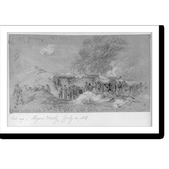 Historic Print, Siege of Petersburg. 18th Corps - 2, 18" x 24"