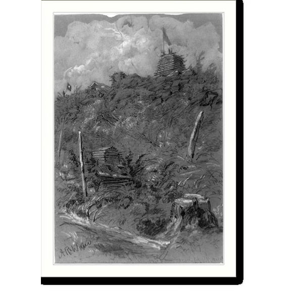 Historic Print, Signal Station on Maryland heights highest point occupied by the army, 16" x 20"