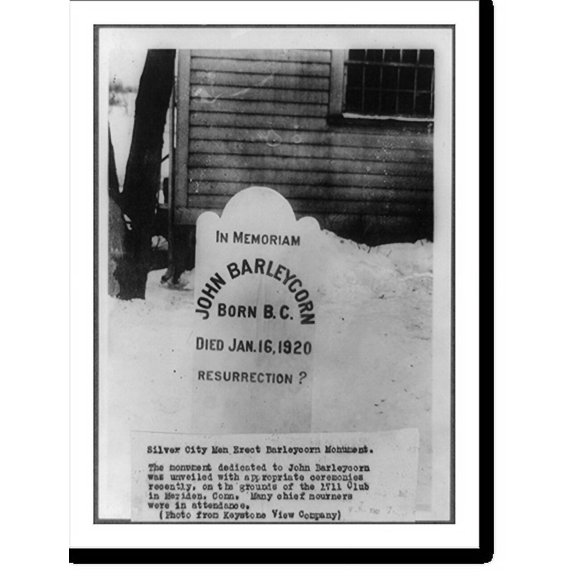 Historic Print, Silver City men erect Barleycorn monument, 16" x 20"