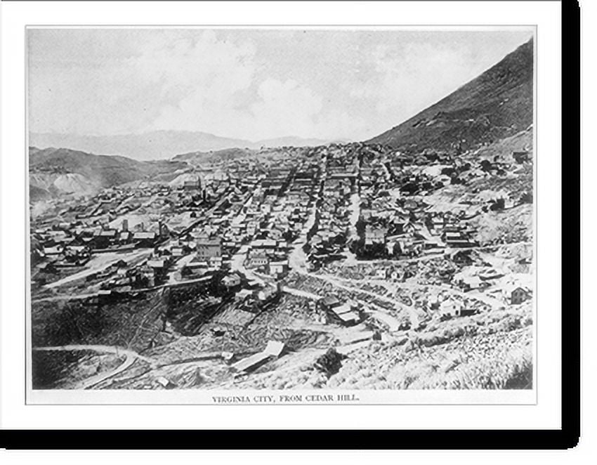 Historic Print, [Silver mining Virginia City, from Cedar Hill], 16" x