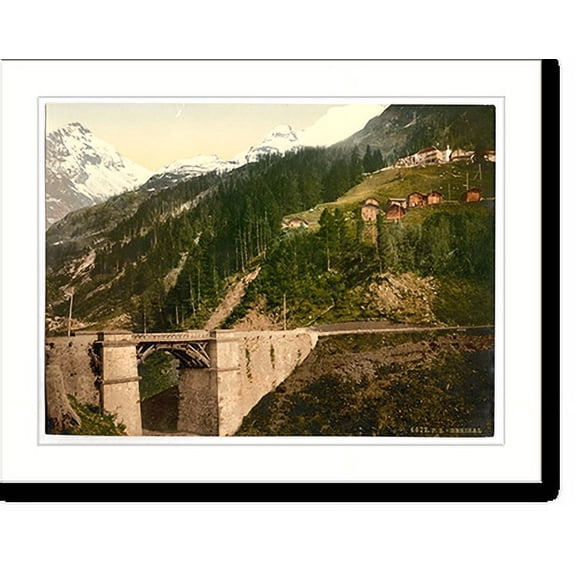 Historic Print, Simplon Pass Berisal Valais Alps of Switzerland, 16" x 20"