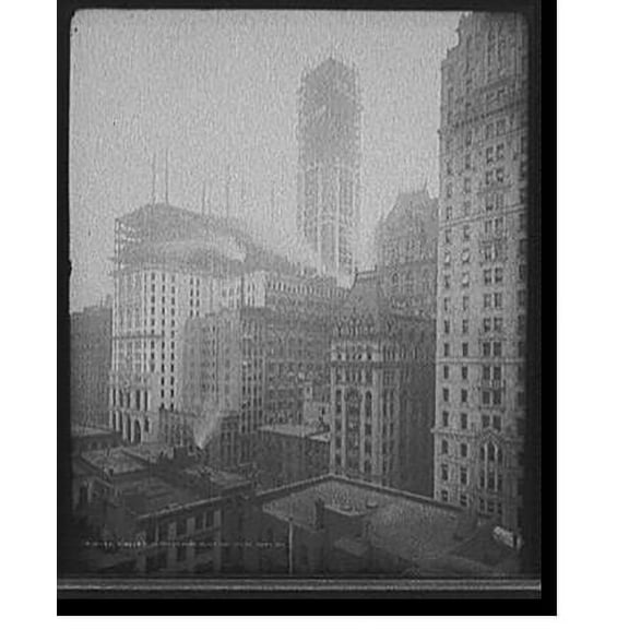 Historic Print, Singer Bldg. [Building] under construction, New York, N.Y., 18" x 24"