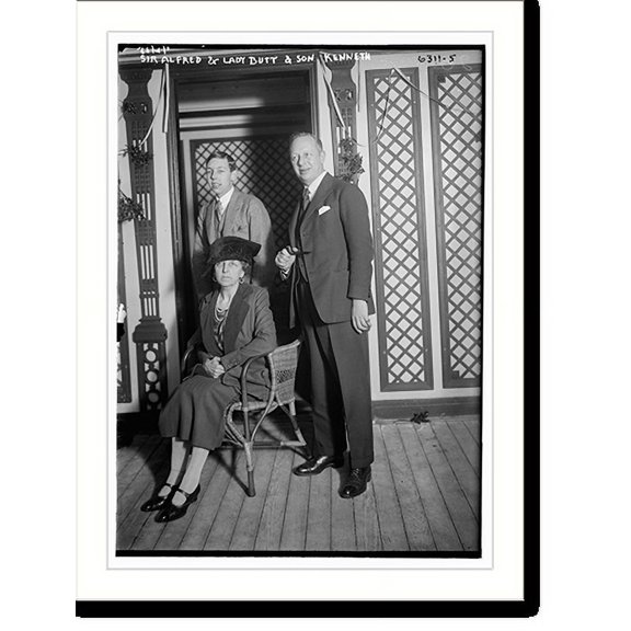 Historic Print, Sir Alfred & Lady Butt & son Kenneth, 16" x 20"